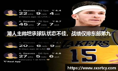 湖人主帅坦承球队状态不佳，战绩仅排东部第九