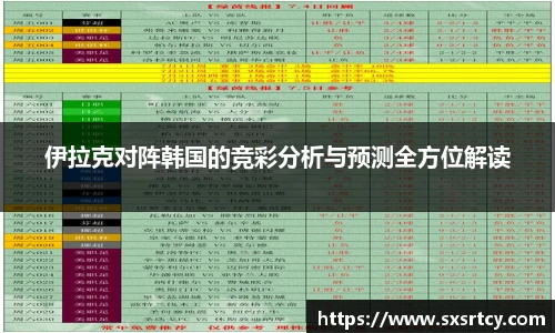 伊拉克对阵韩国的竞彩分析与预测全方位解读